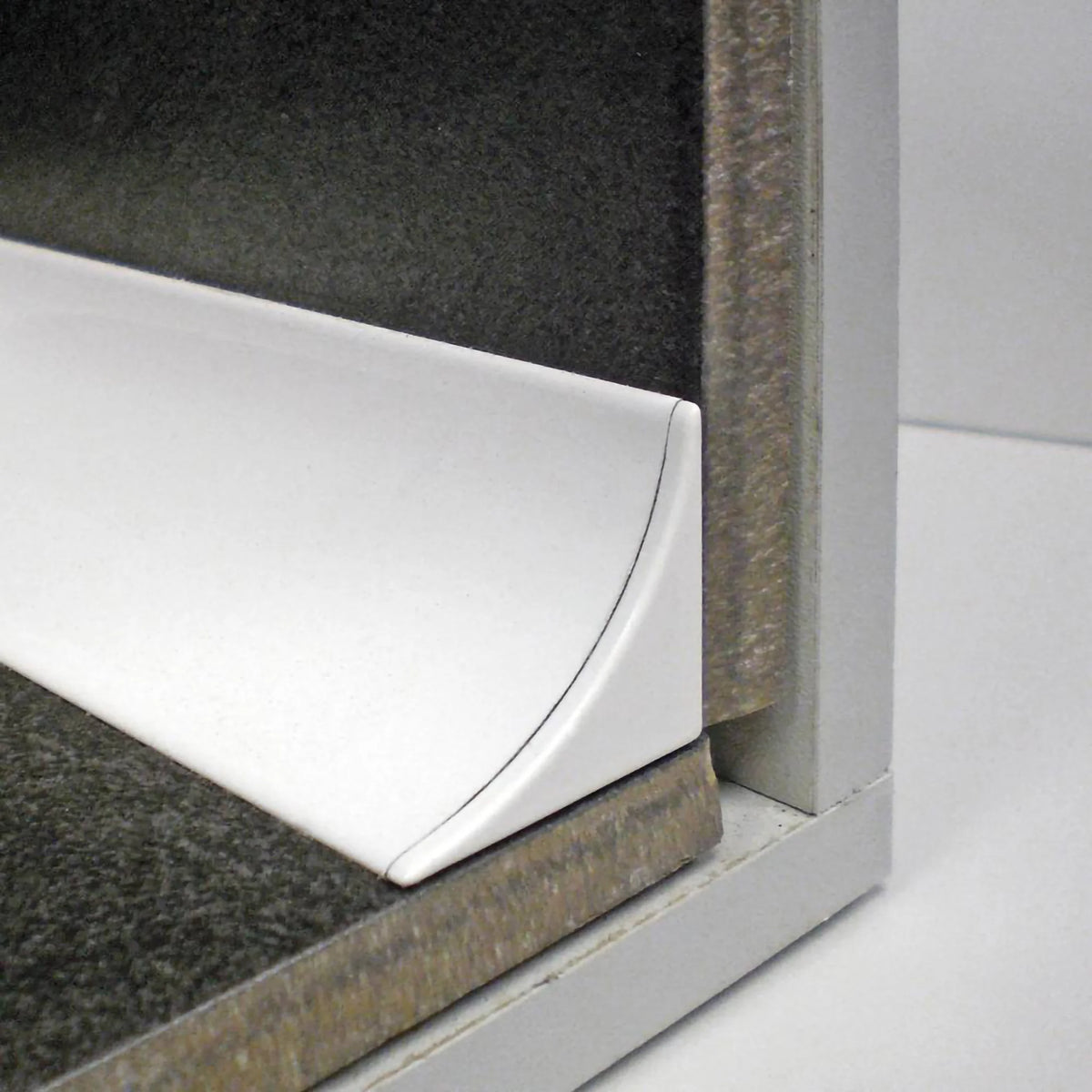 Ambience image white powder-coated end cap wall connection profile COVE #A0002916