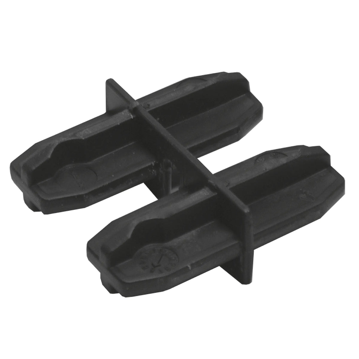 Black plug connector for the Flexibal Pro support rail for pedestal supports