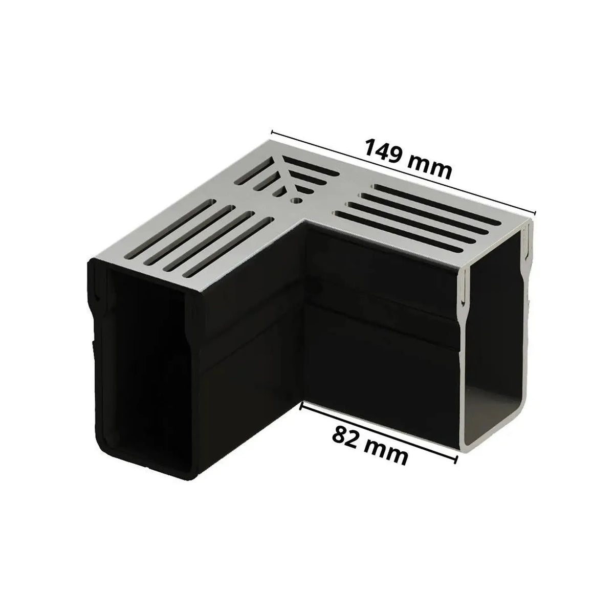 Photo de détail de la pièce d'angle rectangulaire, haute et étroite UD Pro 65 avec grille argentée #FR0003397