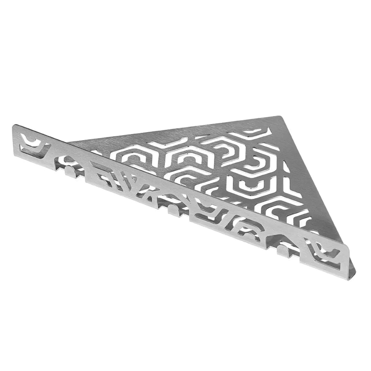Image détaillée TI-SHELF tablette triangulaire en acier inoxydable avec motif penta et tringle #FR0004347
