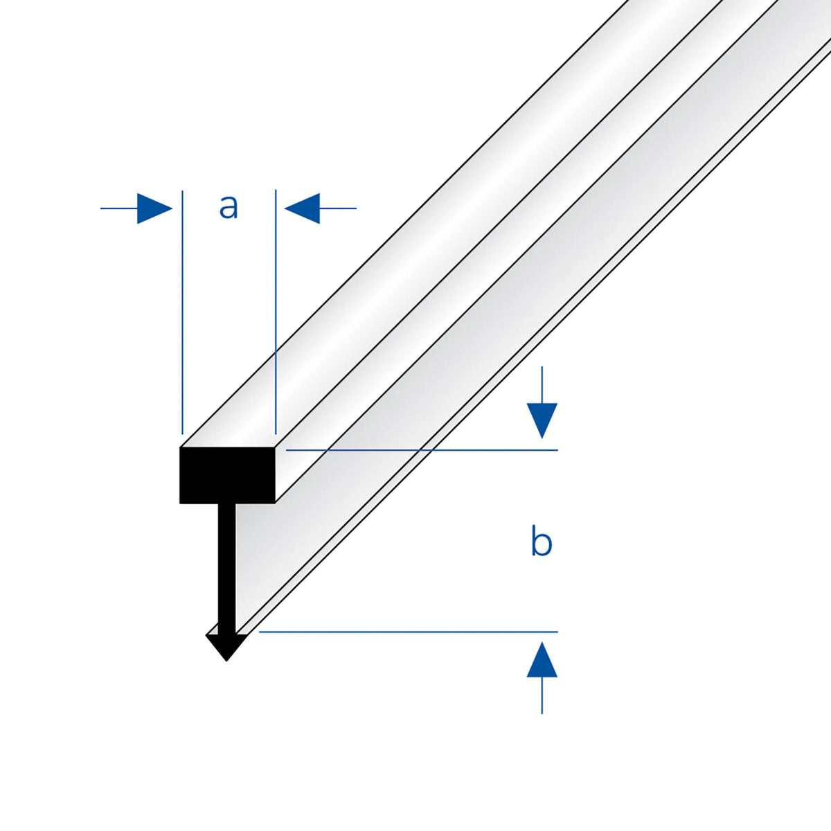 Profilé de séparation en forme de T en laiton pour terrazzo, petite variante 10 mm, dessin #A0005449
