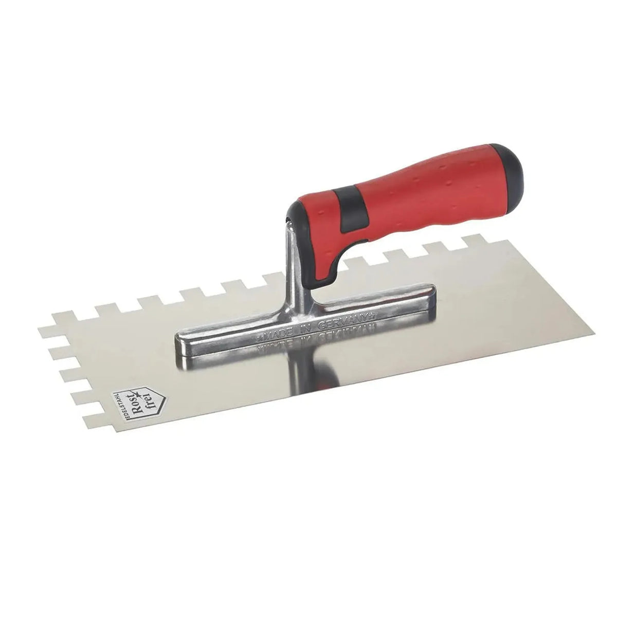 Louche en acier avec manche souple rouge et dents de 12x12mm sur deux côtés #FR0003035