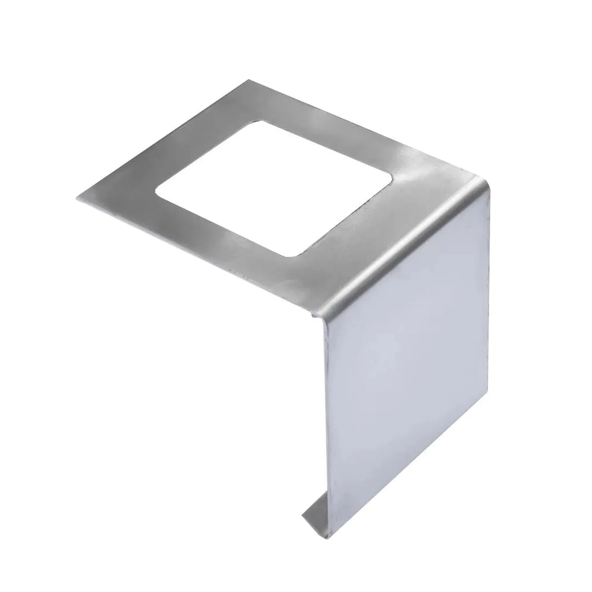 Verbinder Balkonprofil L-Form Edelstahl. Eine Seite gestanzt, eine angewinkelt