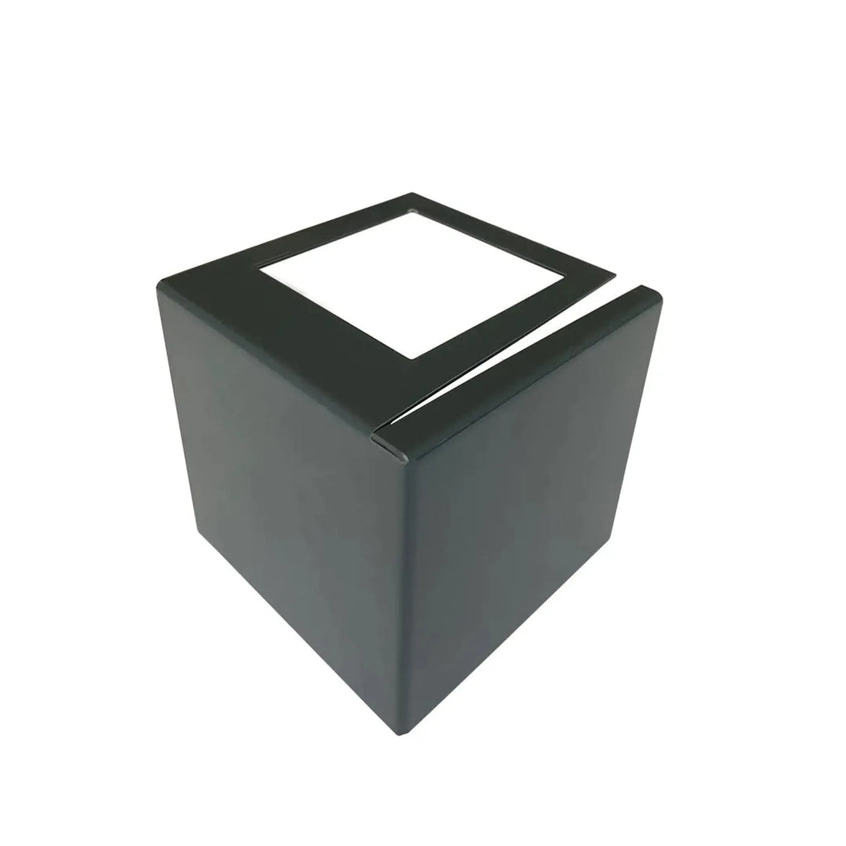 Detailed view of a corner piece balcony profile L-shape made of anthracite anodised aluminium #A0003421 #A0003423 #A0003425