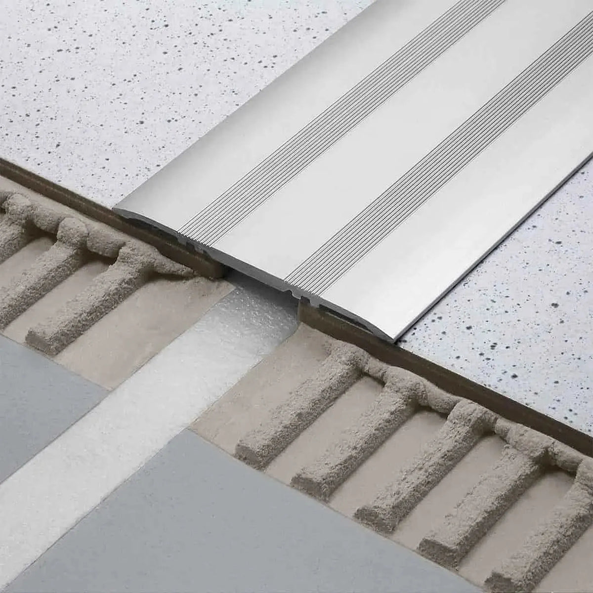 Ambience photo of a silver cover profile with grooved surface #A0002922 #A0002926 #A0002930 #A0002934