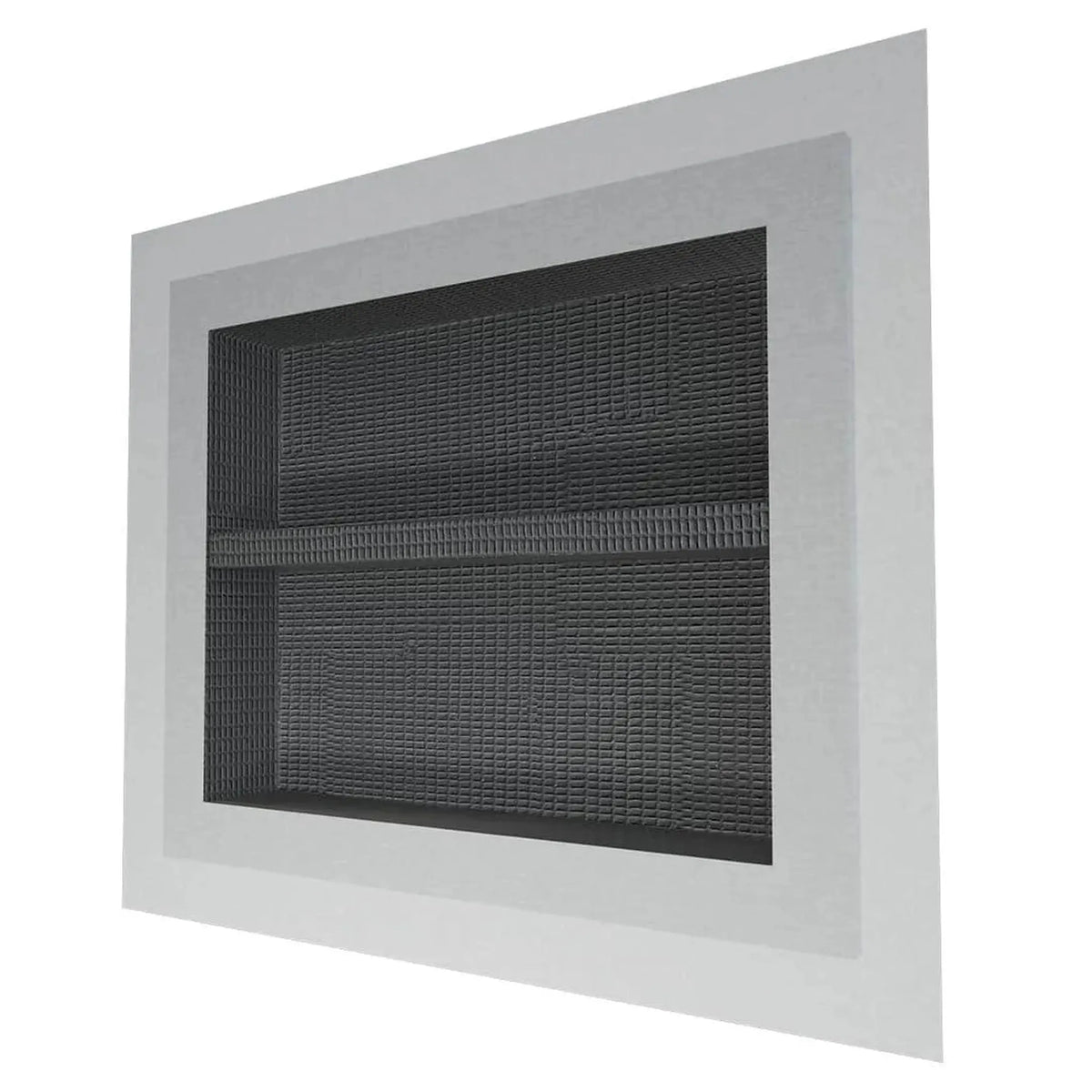 Widok z boku wnęki ściennej pod płytki PRO 400 x 500 x 87 mm z włókniną uszczelniającą i półką pośrednią #A0005002