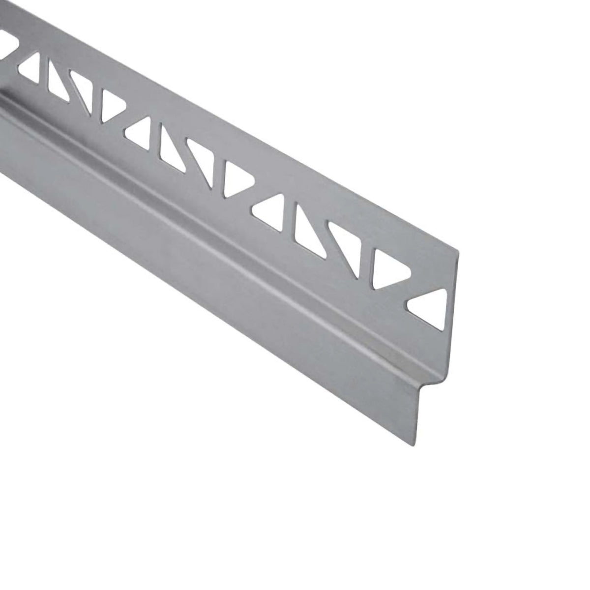 Nahaufnahme des rechten DURAL Gefällekeils Edelstahl Wandanschluss mit dreieckiger Stanzung im Auflageschenkel #A0002346 #A0004465 #A0002348 #A0004471 #A0002352 #A0004466 #A0002354 #A0004472 #A0002356 #A0004467 #A0002358 #A0004473 #A0005209 #A0005210 #A0005211 #A0005212