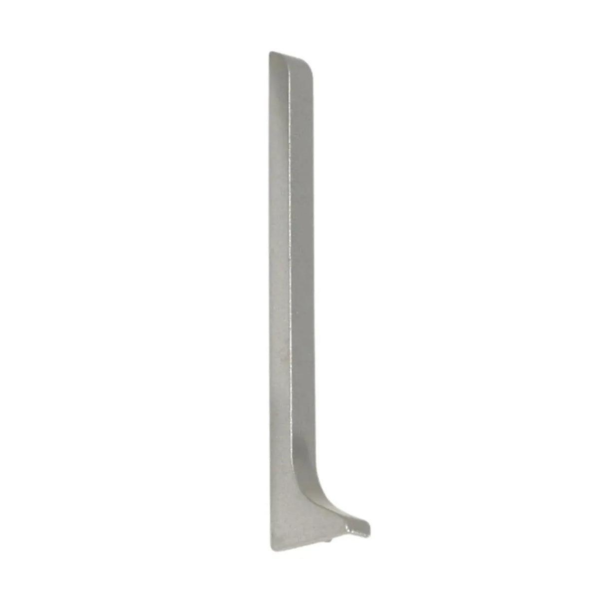 Close-up of a left end cap skirting board made of silver anodised aluminium #A0002040 #A0002045 #A0002050 #A0002055