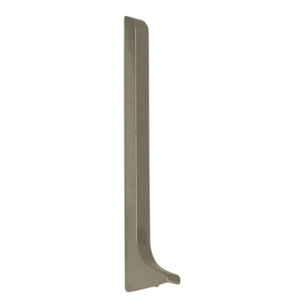 Close-up of a left end cap skirting board made of titanium anodised aluminium #A0002064 #A0002069 #A0002074