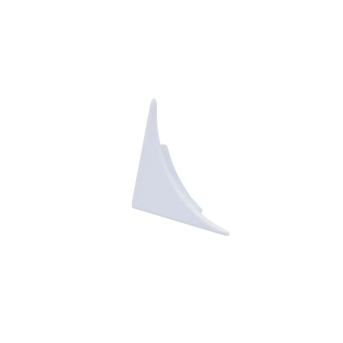 Detailed view white powder-coated end cap wall connection profile COVE #A0002916