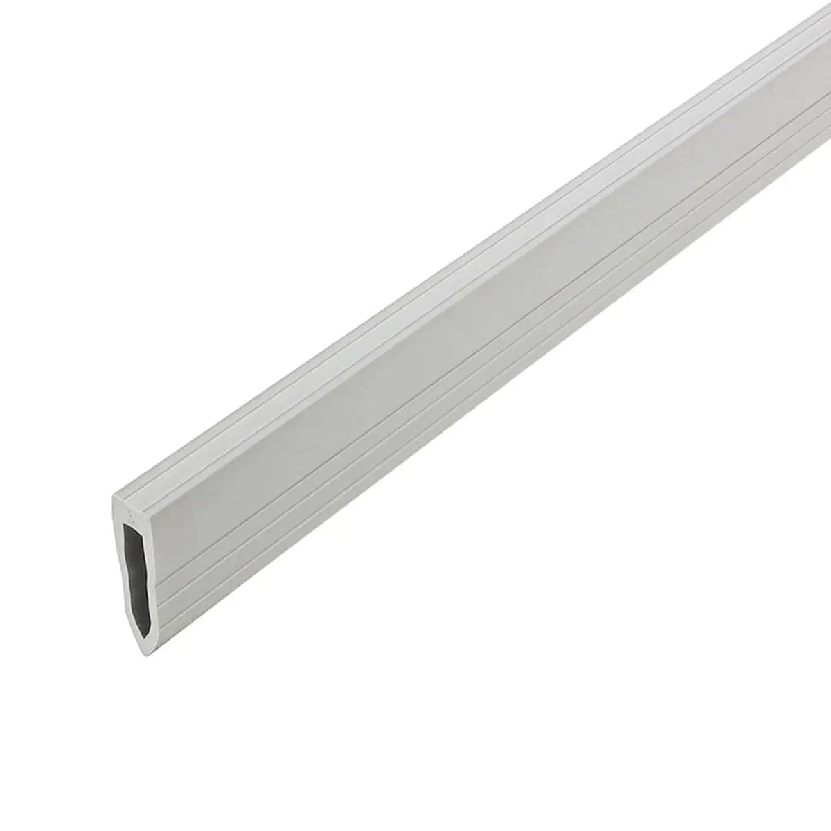 Close-up of the narrow wedge-shaped expansion joint profiles PVC for thick bed
