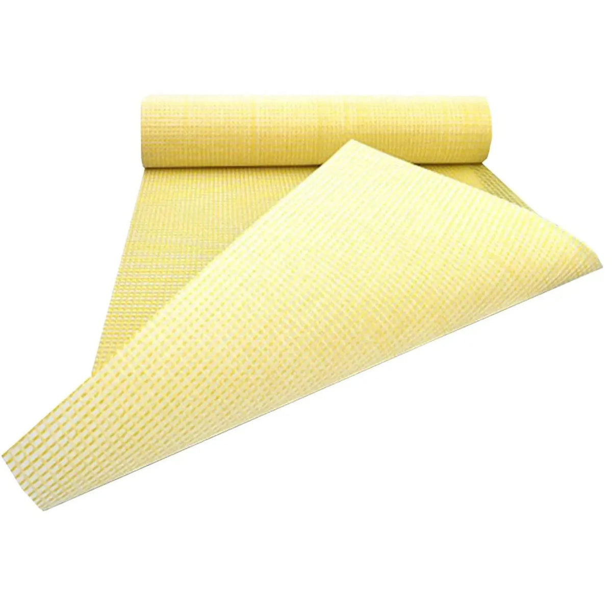 Unrolled, yellow reinforcing mat FGT with fabric