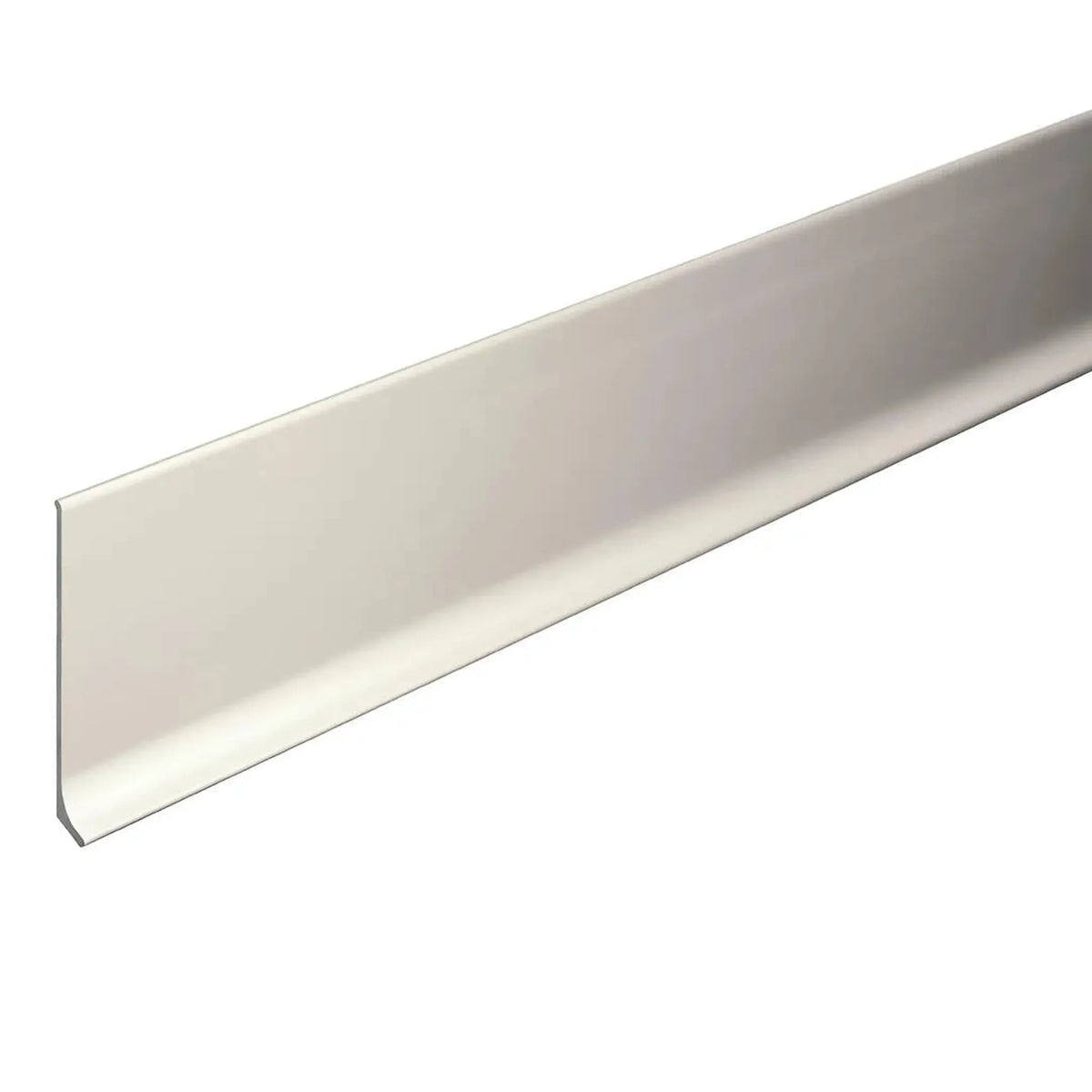 Detailed view of a silver anodised skirting board aluminium with matt appearance #A0002059 #A0002060 #A0002061 #A0002062 #A0003885 #A0003886 #A0003887 #A0003888