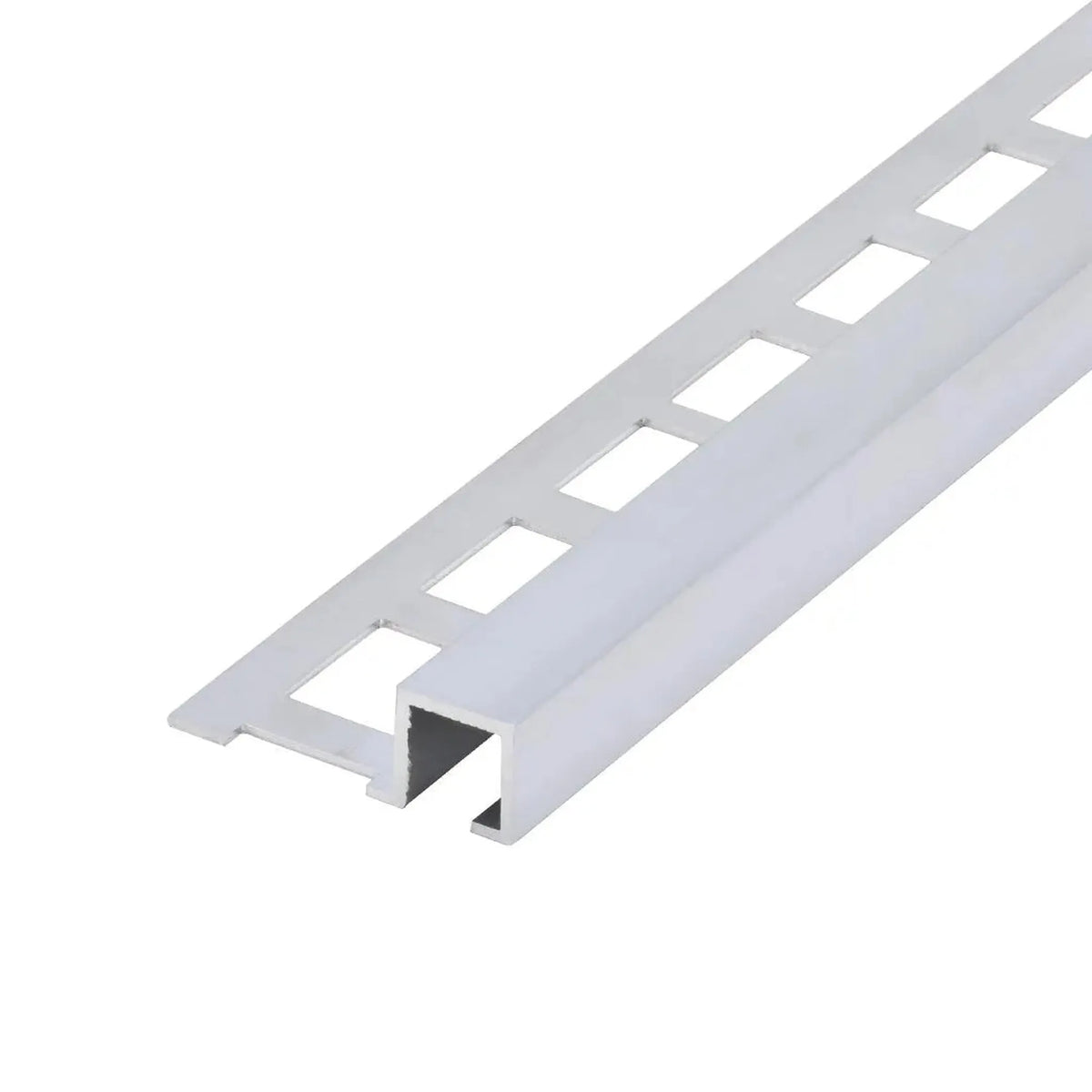 Silver square profile with untreated finish and square punching