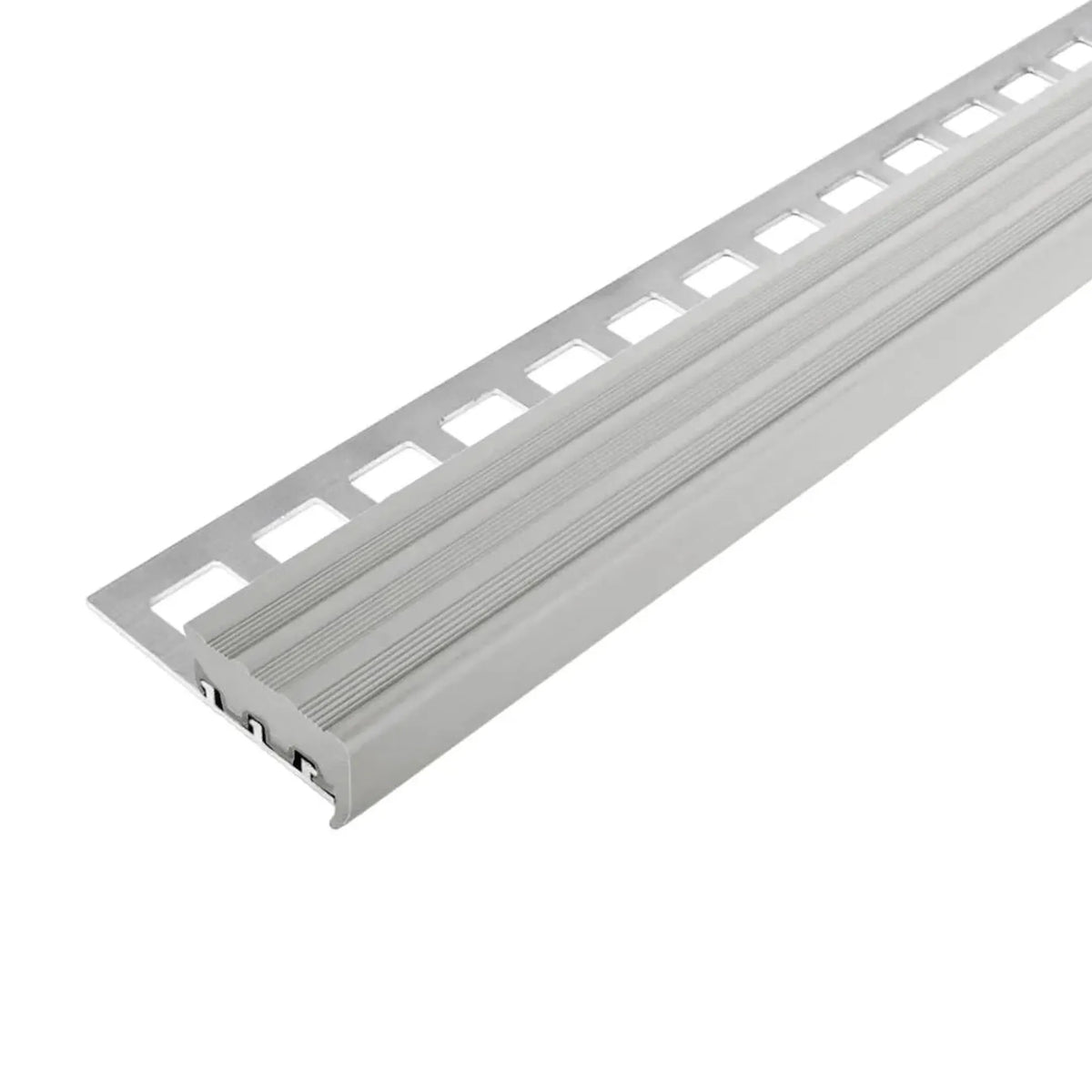 Close-up trapprofiel met brede rubberinlage in grijs #A0001753 #A0001757