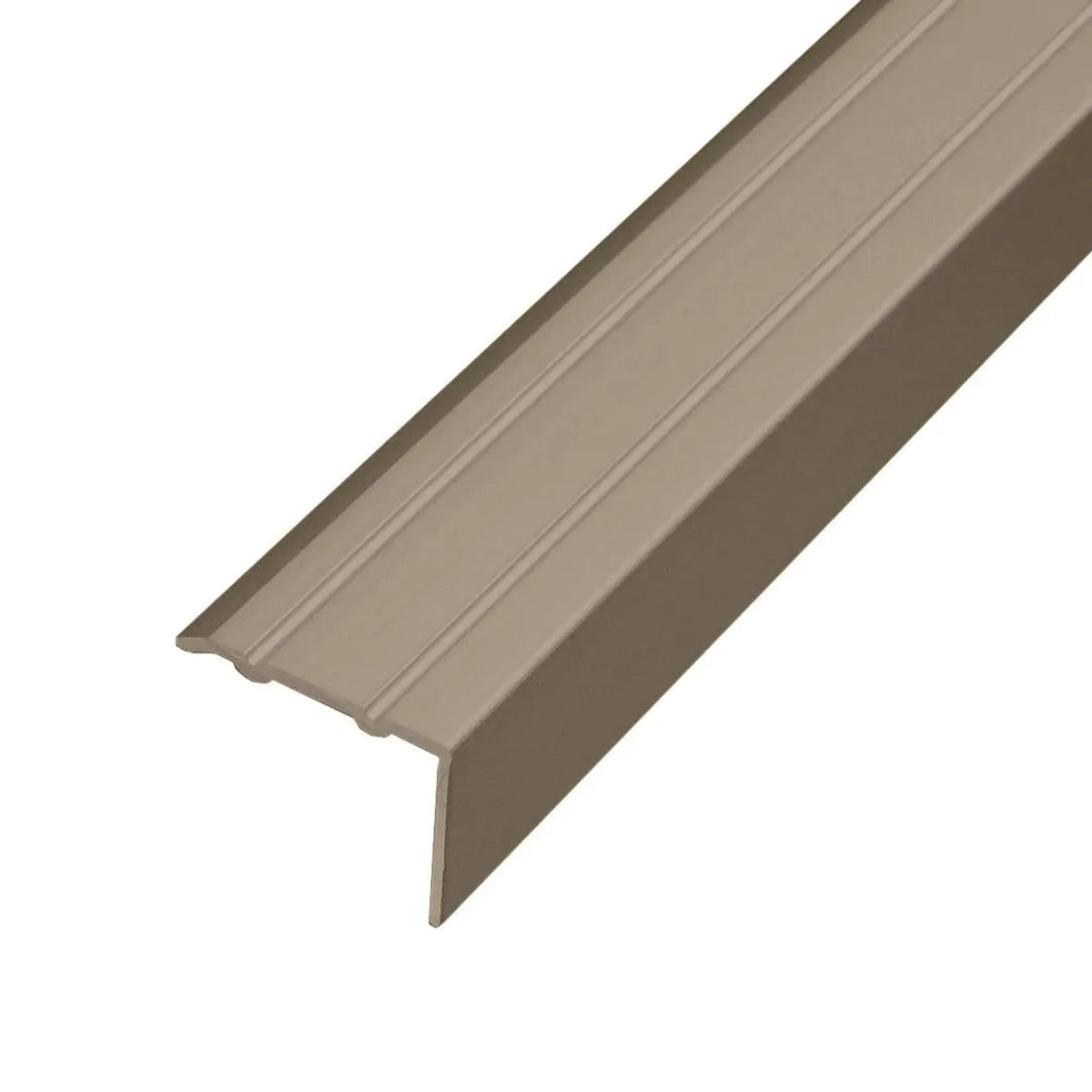 Step profile made of aluminium titanium matt in L-shape with grooved surface #A0005111 #A0005113