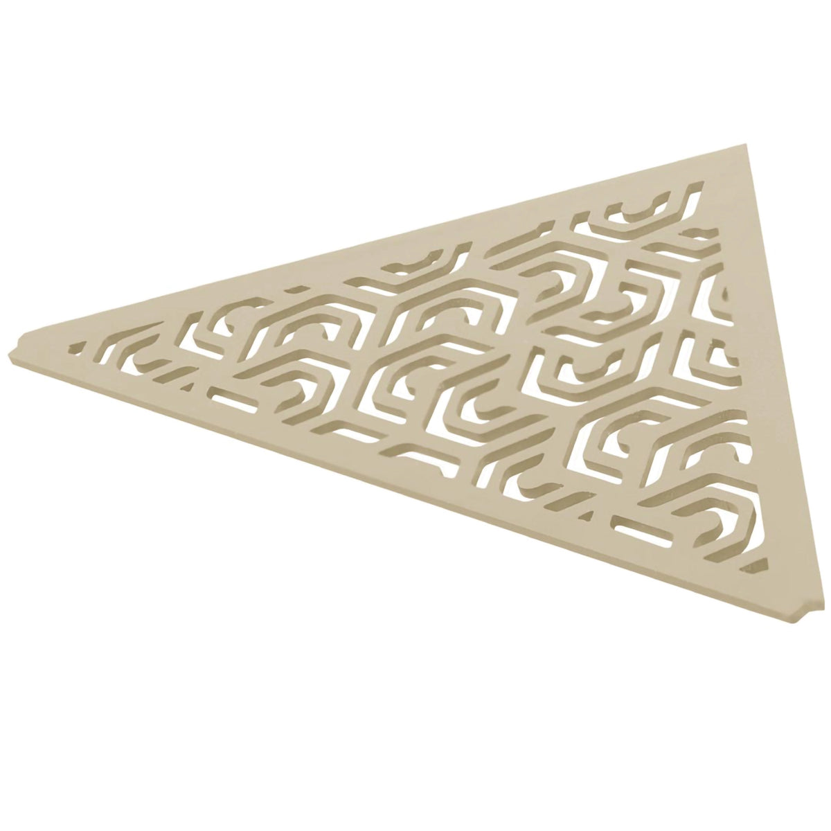 Image détaillée de la tablette d'angle triangulaire TI-SHELF couleur sable en aluminium avec motif Penta #A0004330