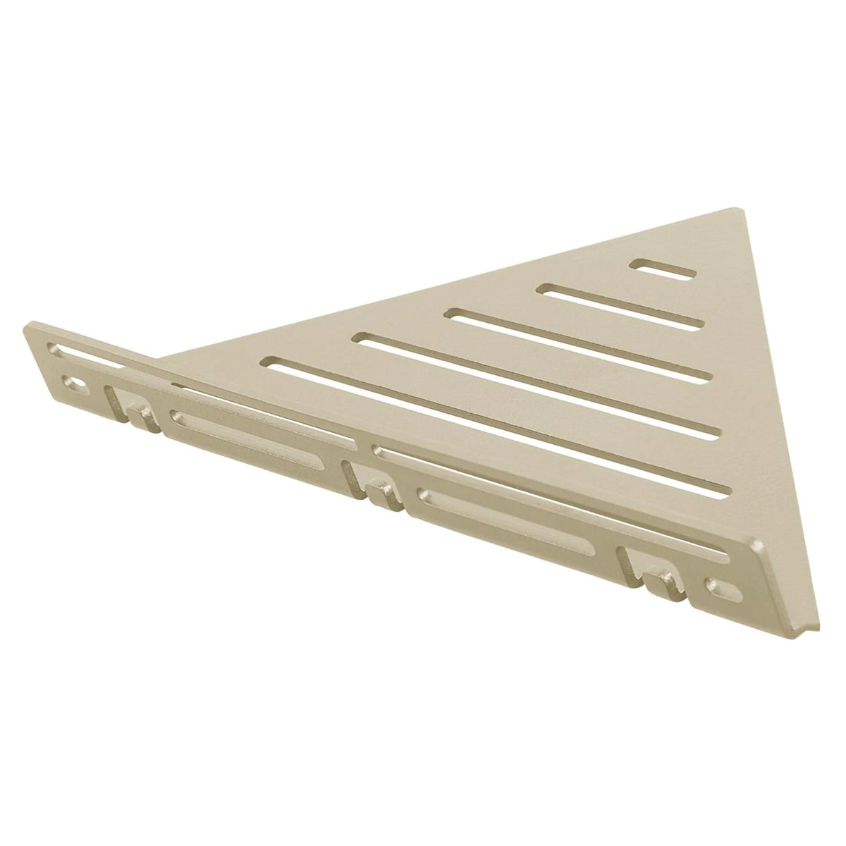 Image détaillée de la tablette d'angle triangulaire TI-SHELF couleur sable en aluminium avec motif Line et garde-corps #A0004329