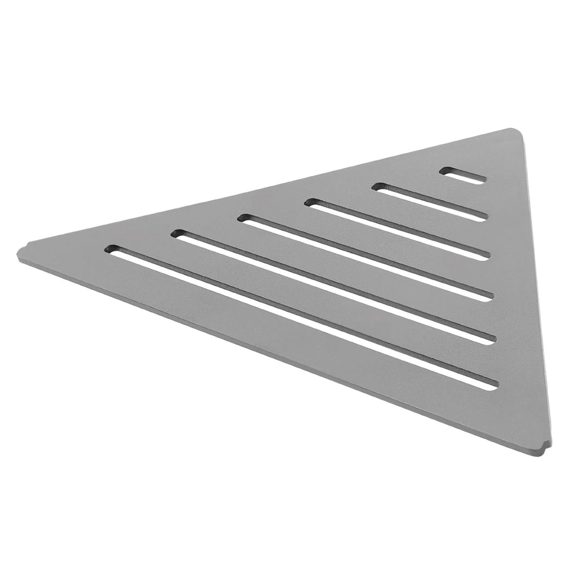 Image détaillée de la tablette d'angle triangulaire TI-SHELF gris béton en aluminium avec motif Line #A0004312