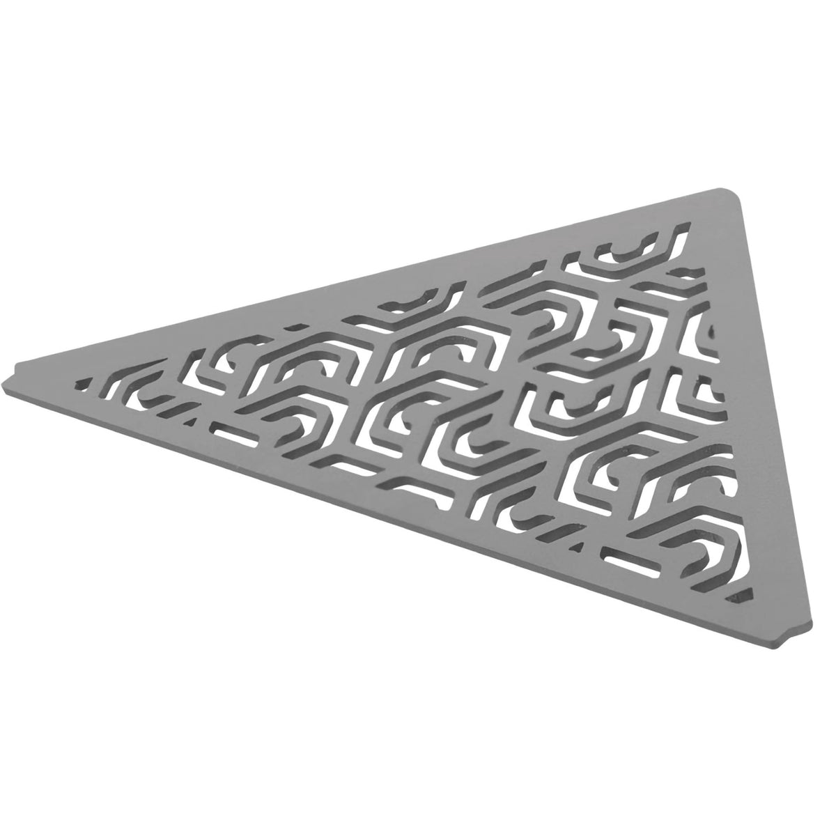 Image détaillée de la tablette d'angle triangulaire TI-SHELF gris béton en aluminium avec motif Penta #A0004314