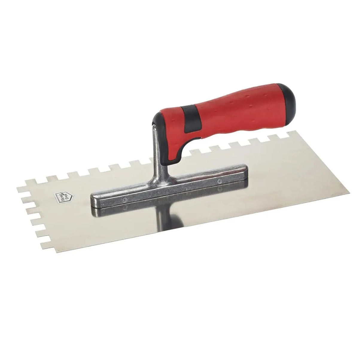 Tandspaan met rode kunststof greep en 10 x 10 mm vertanding #A0003033