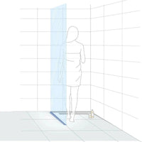 Cale de pente pour la prise de vue du verre , page de gauche Illustration avec femme dessinée dans la douche #FR0002772
#FR0002774
#FR0002776
#FR0002905