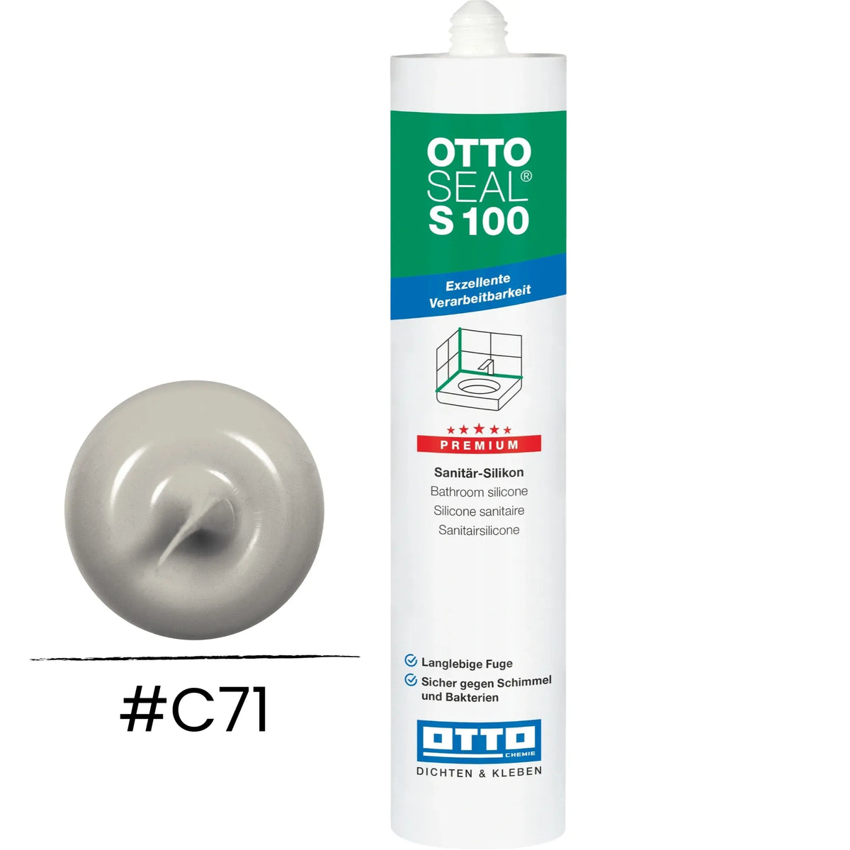 Product image OTTOSEAL S 100 premium sanitary silicone joint grey C71
#A0005496