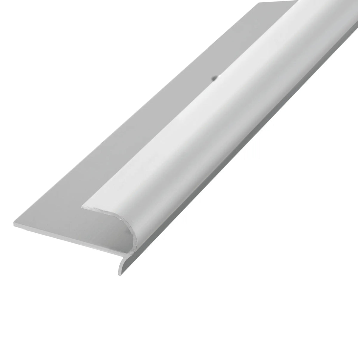 Profil wsuwany do stopni schodowych z aluminium srebrnego matowego anodyzowanego z wierconym profilem bazowym