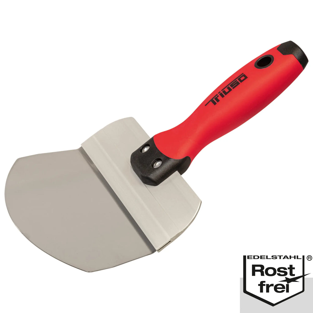 Szpachla do wiadra ze stali nierdzewnej 150 mm z czerwonym miękkim uchwytem