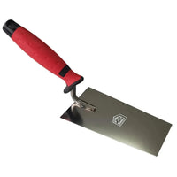Truelle de maçon 120mm en acier avec poignée rouge souple