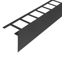 Detailed view of the anthracite coated balcony angle profile T-shape with 100 mm panel height #A0003224