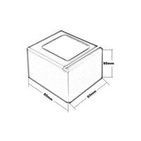 Technical drawing of the corner piece balcony profile L-shape. 80 mm Wide, 80 mm length, 95 mm height #A0003425 #A0003416