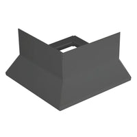 Vue détaillée d'une pièce d'angle pour profilé de balcon en forme de Y en aluminium anodisé anthracite #A0003429 #A0003437 #A0003430