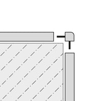 Two-dimensional drawing from above. Ecke skirting board Square is as outside corner verwendet