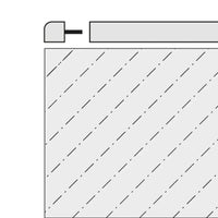 Two-dimensional drawing from above. Ecke skirting board Square is as end cap verwendet