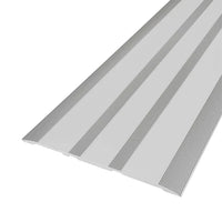 Detailed view of a silver cover profile with grooved surface #A0002923 #A0002927 #A0002931 #A0002935