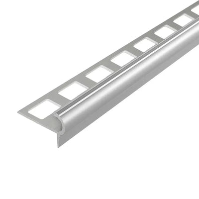 Aluminium tile stair nosing trim Florentine style silver