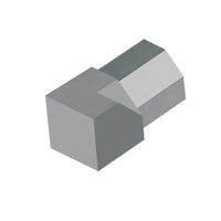 Nahaufnahme einer diamantförmigen DURAL Innenecke für das Diamantprofil Aluminium in betongrau.
