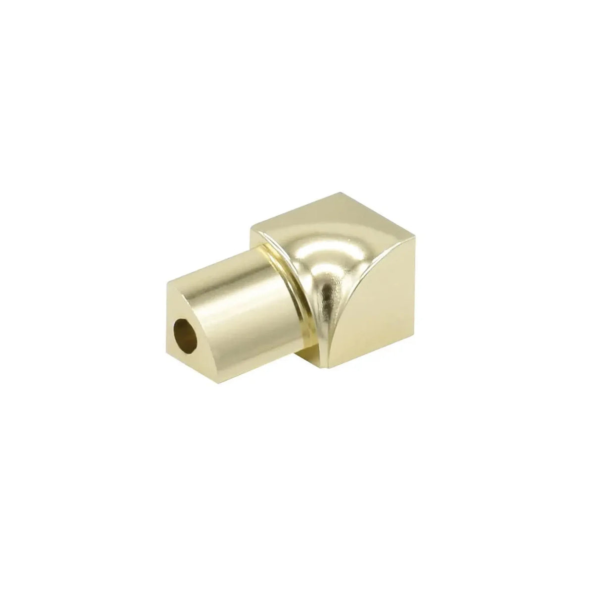 Gros plan d'un angle intérieur doré brillant pour profilés en quart de cercle en aluminium #A0002703