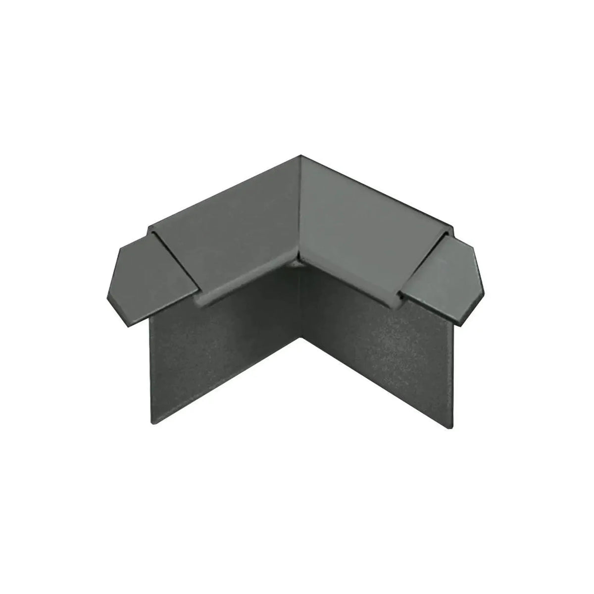 Close-up of the anthracite inner corner for drip edged balcony profile with 18 mm cover #A0003301