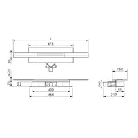 Technische Zeichnung kürzbare Duschrinne Edelstahl mit 71mm Einbauhöhe #A0005317
#A0005318
#A0005319
#A0005323
#A0005324
#A0005325
#A0005329
#A0005330
#A0005331
