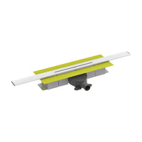 Kürzbare Duschrinne Edelstahl weiß mit 71mm Einbauhöhe #A0005319
#A0005325
#A0005331