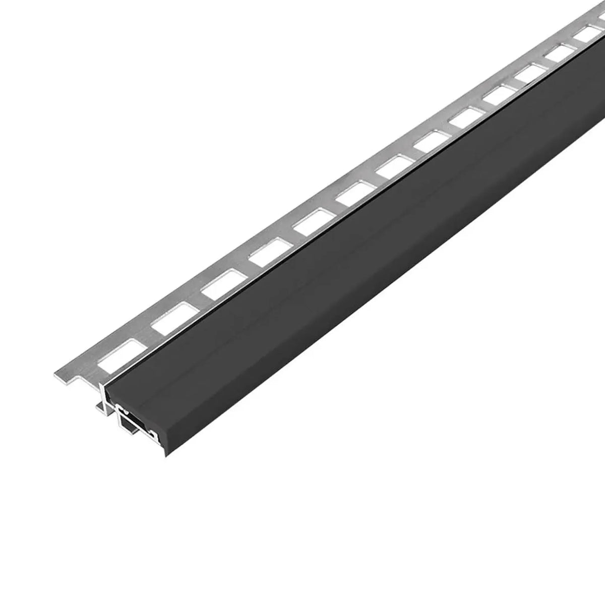 Close-up trapprofiel met smalle rubberinlage in zwart #A0001744 #A0001748