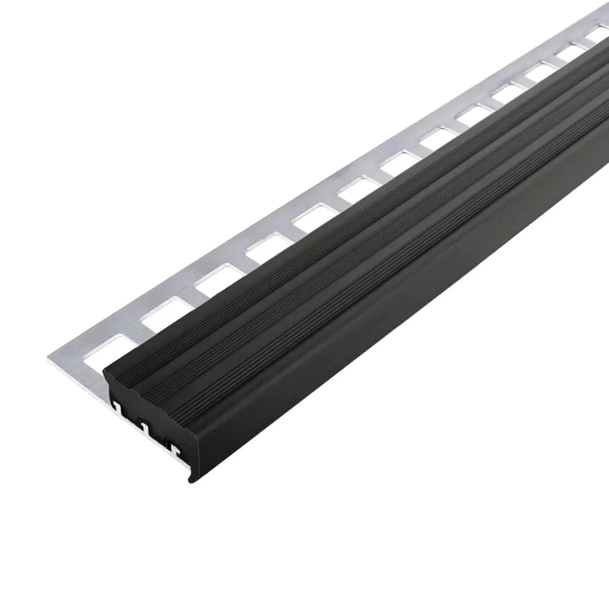 Close-up trapprofiel met brede rubberinlage in zwart #A0001752 #A0001756