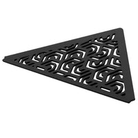 Image détaillée de la tablette d'angle triangulaire TI-SHELF noire en aluminium avec motif Penta #A0004298