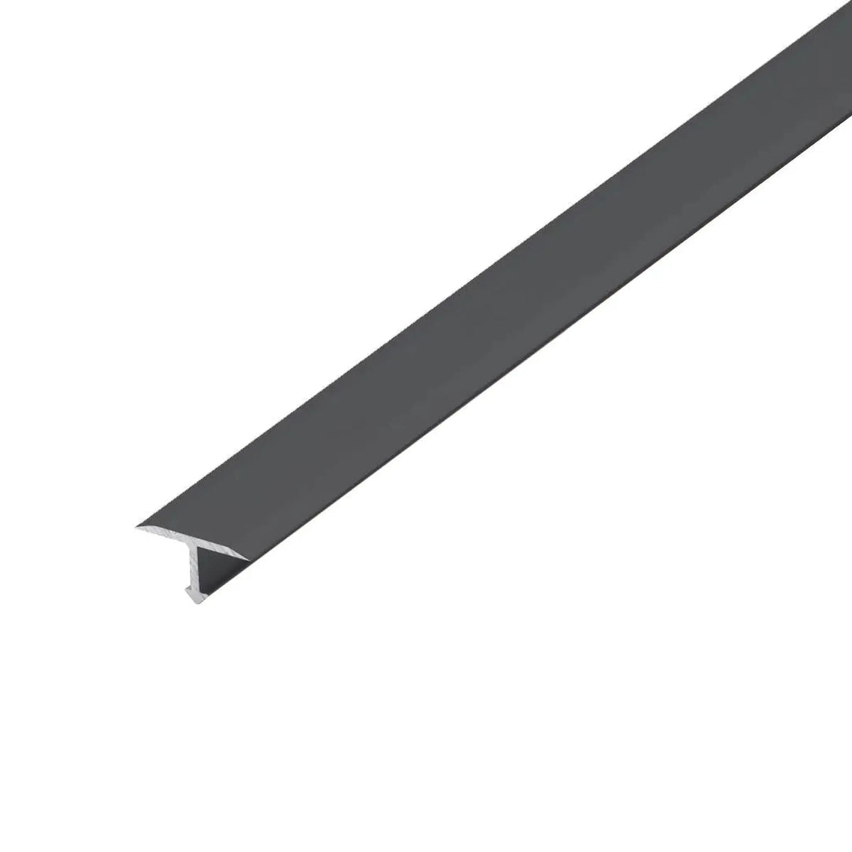 Smal, zwart gecoat overgangsprofiel T-vorm aluminium #A0005061