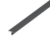 Smal, zwart gecoat overgangsprofiel T-vorm aluminium #A0005061