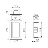 Wandnische aus Edelstahl technische Zeichnung 150x300 mm 
#A0005355
#A0005356
#A0005357
#FR0005355
#FR0005356
#FR0005357